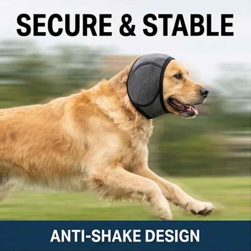 Noise-Reducing Dog Ear Muffs, Anti-Shake Ear Protection, Comfortable Quiet Dog Calming Hat, Adjustable, Ideal for Grooming, Bathing, Swimming