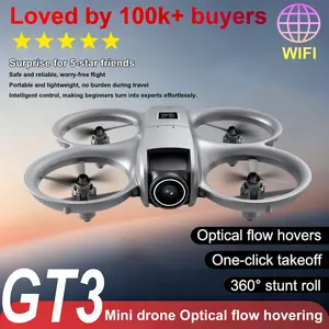 Full Protective Ring Obstacle Avoidance Drone, 180° Upward Shooting Dual Camera Optical Flow Quadcopter