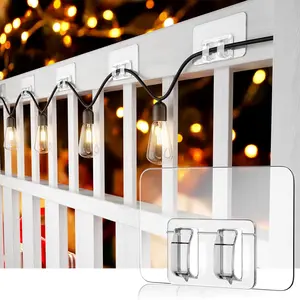 30Pcs Hooks for Outdoor String Lights Clips, Heavy Duty Adhesive Light Hooks for Hanging Christmas Light,Weather Resistant Outside UV-Resistant Waterproof, No Tools, Clear,Outdoor Christmas Décorfidget toys