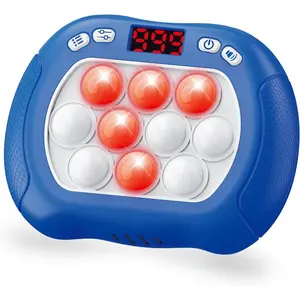 Pop Game Light Up Fidget Toy for Kids, 6 Modes LED Screen Quick Push Games Controller Electric Fidget Popper Game Bubble Road Trip Activities Car Games Birthday Gifts Toys for Kids Boys Bluefidget toys