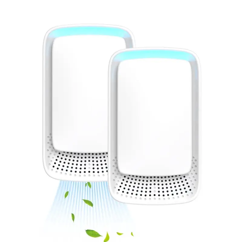 2pcs Air Ionizers Home Plug-in Air Purifier Mini Odor Eliminator Portable Quiet Smoke and Dust Remover