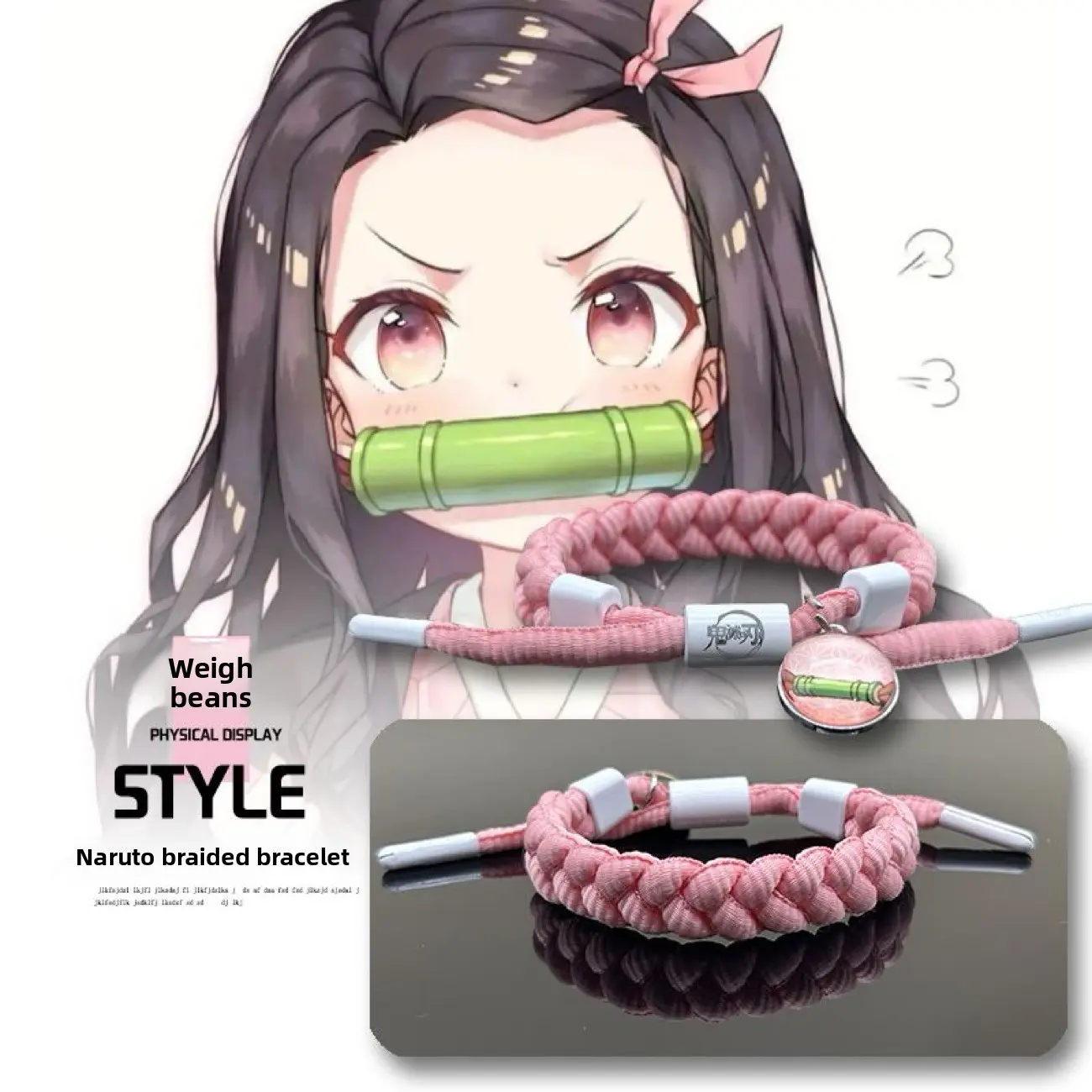 Anime Demon Slayer: Kimetsu no Yaiba, Tanjiro, Zenitsu, Tanjiro's woven bracelet, birthday gift for teenagers and couples, holiday gift, niche fashion, unique style Anime Demon Slayer: Kimetsu no Yaiba, Tanjiro, Zenitsu, Tanjiro's woven bracelet, birthday gift for teenagers and couples, holiday gift, niche fashion, unique style