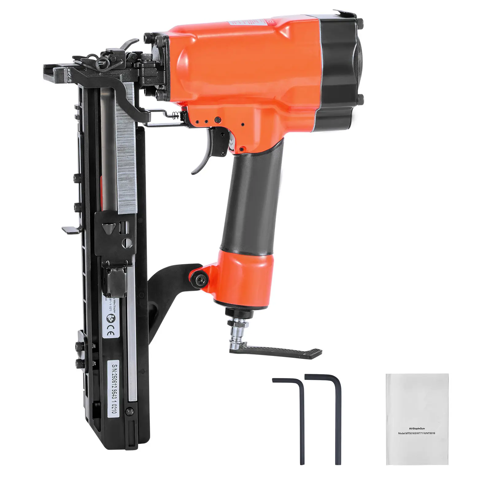 Pneumatic Staple Gun, 16 Gauge 1-inch Wide Crown Pneumatic Stapler 5/8" to 1-1/2" Length, 70-120PSI Air Staple Gun with Two Firing Modes for Roof Decking, Wall Sheathing, Fencing, Subflooring