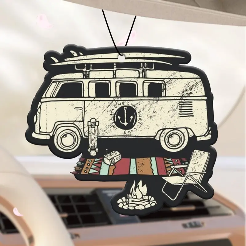 Hilton Vintage Surf Camper Van Car Air Freshener, Retro Camping Bus Scent Paper, Natural Fragrance, Long Lasting, Multi-Use