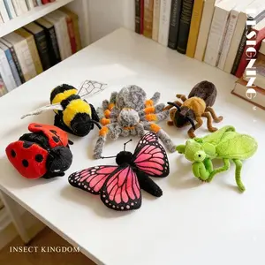 Complete Insect Plush Toy 6 Kinds Spider Mantis Ant Butterfly Bee Ladybug Educational Collection Nature Theme Gift