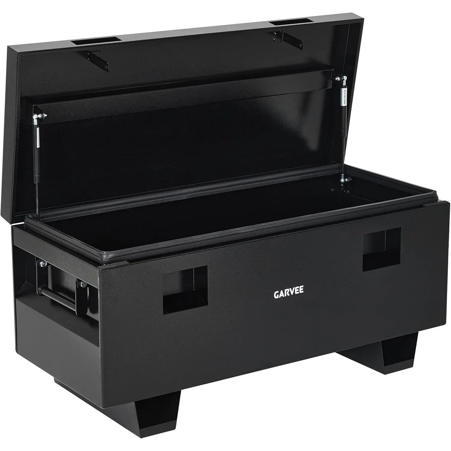 Heavy Duty Jobsite Truck Tool Box, Lockable Tool Storage Organizer with Removable Support Feet, Rugged Impact & Weather Resistant Portable Tool Chest for Truck Bed, Trailer, Garage, Warehouse & Construction Job Site