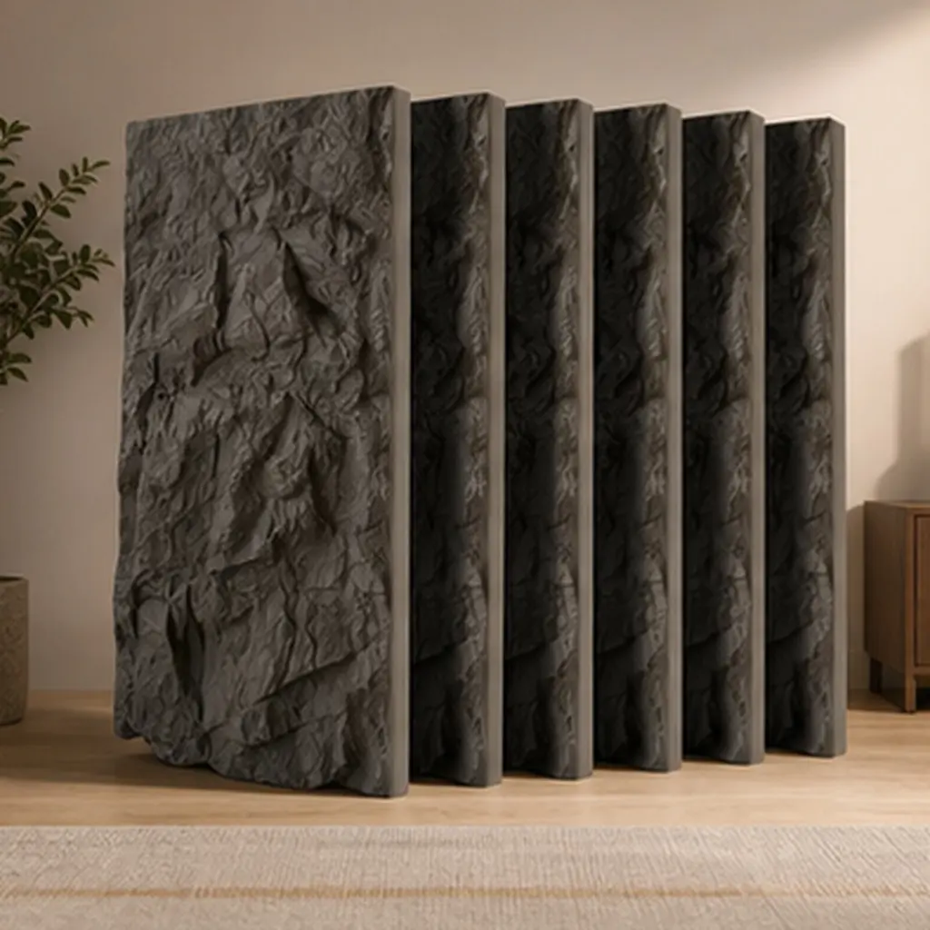 ARCH 3D Faux Stone Wall Panels 6-Pack PU Wainscoting for Interior Wall Decor Flame-Resistant Lightweight Waterproof for TV Wall Living Room Office 47.24x23.62in Carbon Black, Carbon Black Color Options, PU Material, Product Dimensions: 23.62 W x