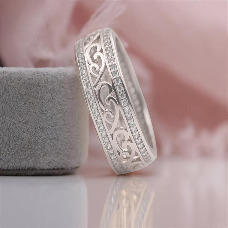 Elegant Timeless Pattern Birthstone Stackable Ring - Anniversary, Engagement, Wedding & Bridal Jewelry | High-Quality Women’s Accessories for Festive & Daily Wear