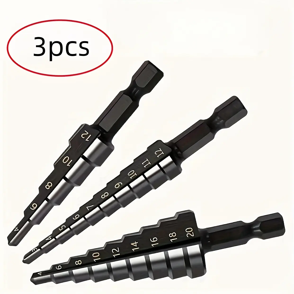Set of 3 Cobalt Step Drill Bits, 24‑Size Titanium Cone Hole Cutter Drill Bits, High‑Speed Multi‑Size Hole Drilling Tool, Durable Metal Drilling Kit with Portable Aluminum Storage Case