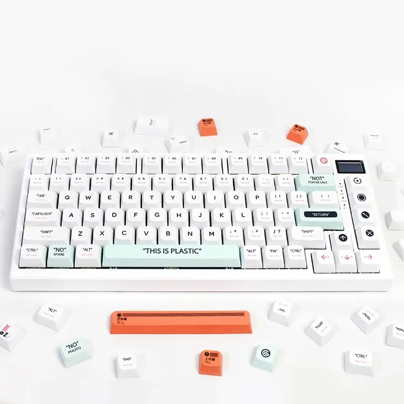 Xda Height Spherical Mechanical Keyboard Keycap, Round Keycaps, Pbt Material, Multicolor Cute Pattern, 137 Keys, Universal Fit, Hip Hop Theme
