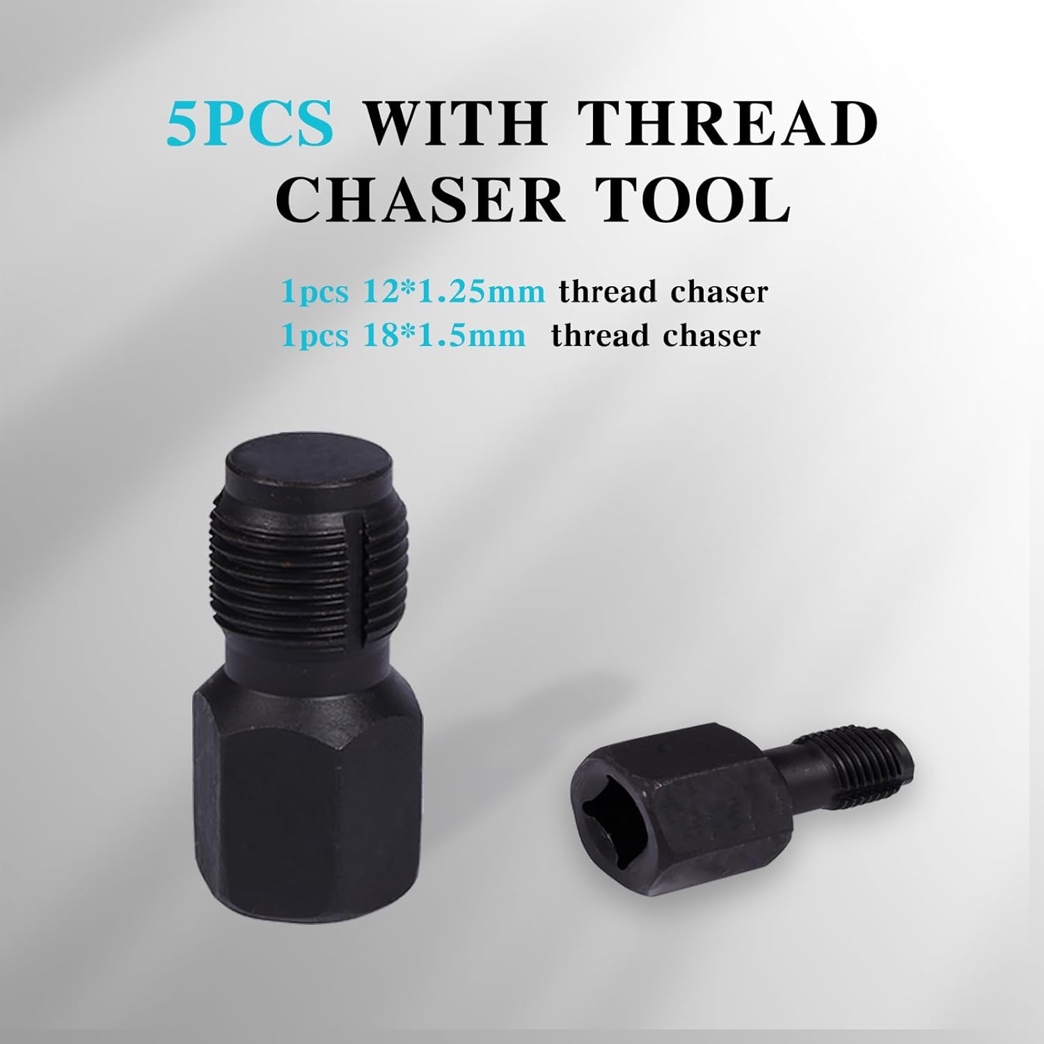 5-Piece Forged O2 Oxygen Sensor Socket & Thread Chaser Set – Automotive Tool for Sensor Removal