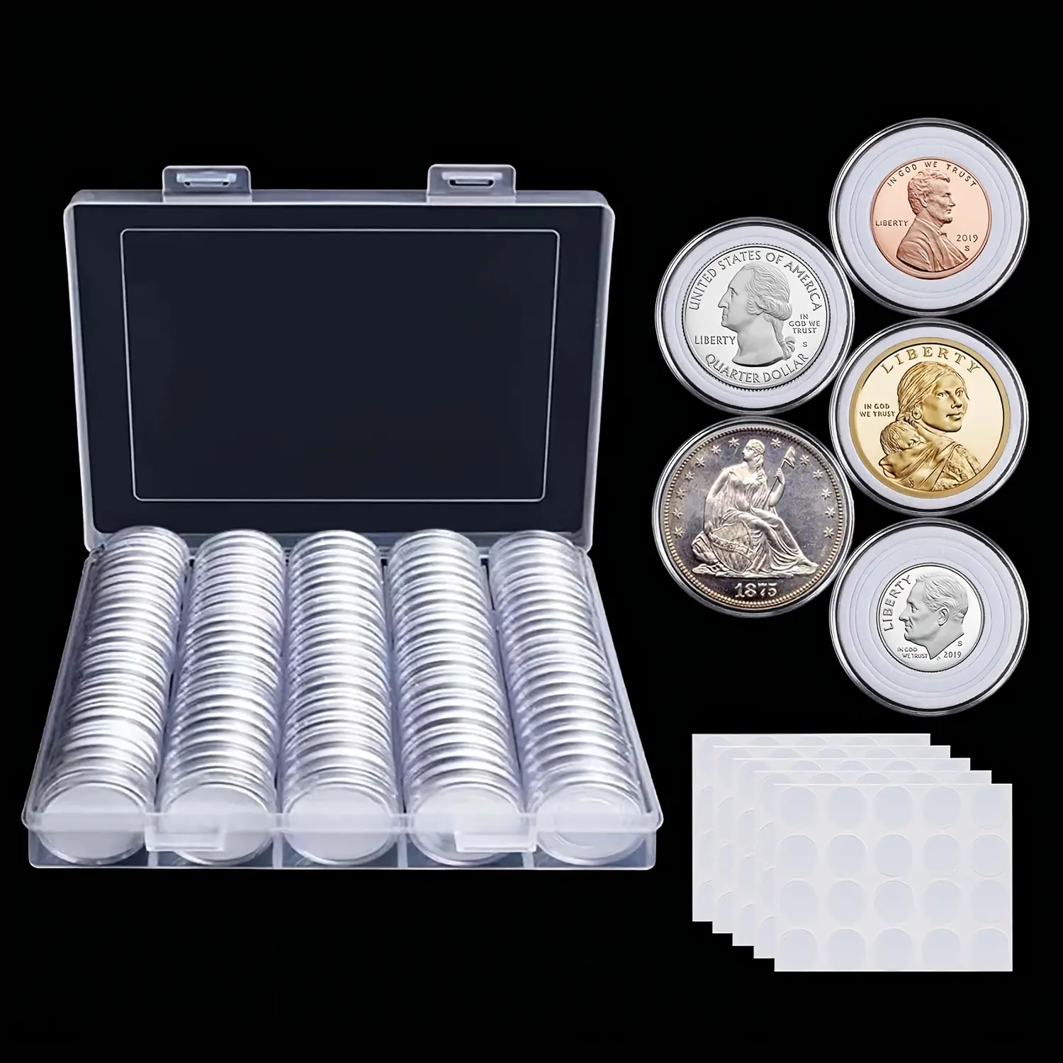 YJ-100/99/98 Commemorative Coin Collection Boxes, Transparent Capsule Boxes, Designed As Display Cabinets for Showcasing Collectible Coins. Featuring A Football Cup Commemorative Coin Storage Box, Specifically Crafted for Coin Collecting