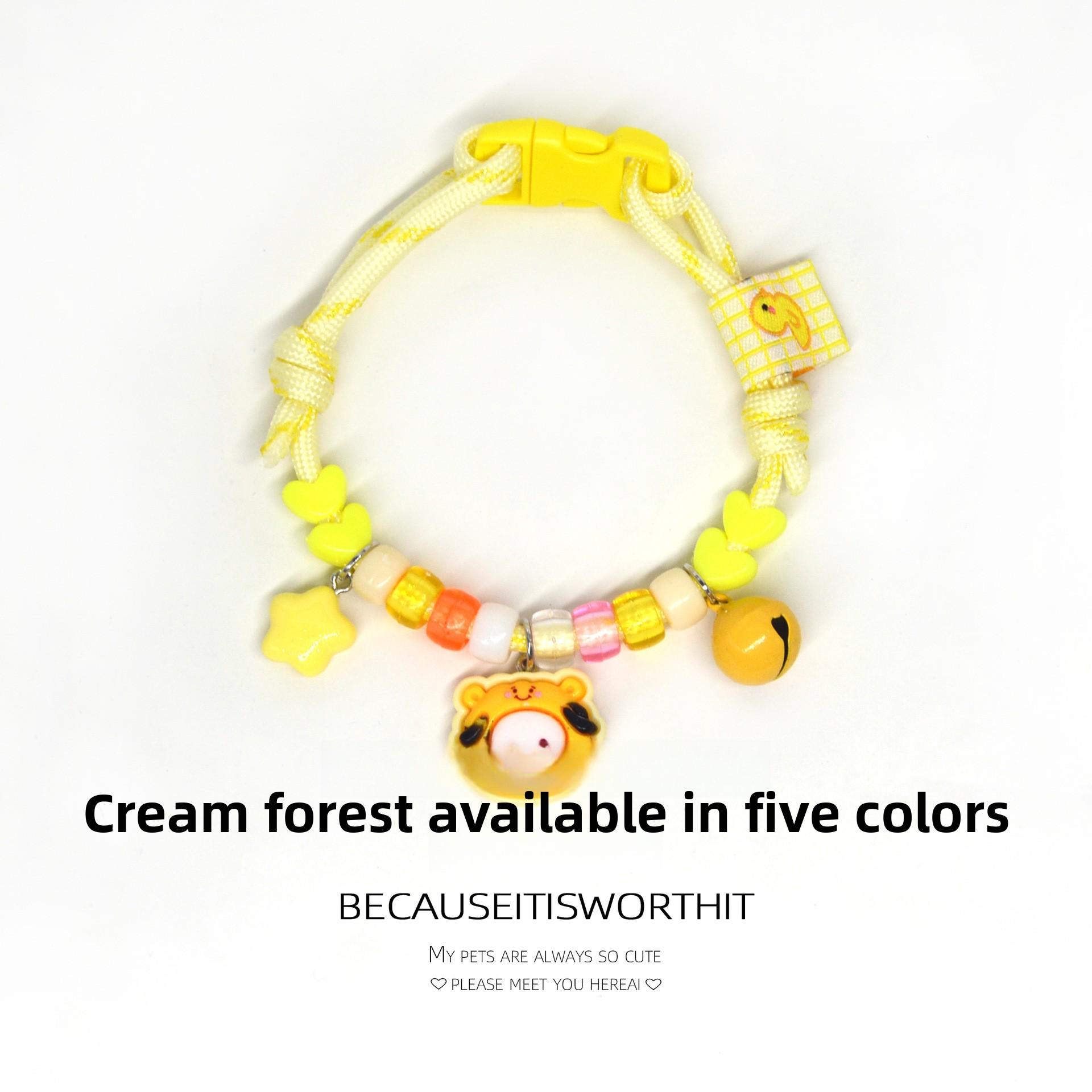 Cat and Dog Collar Necklace with Bell, Cute Paw Print, Simple Bell, Colorful Adjustable Collar