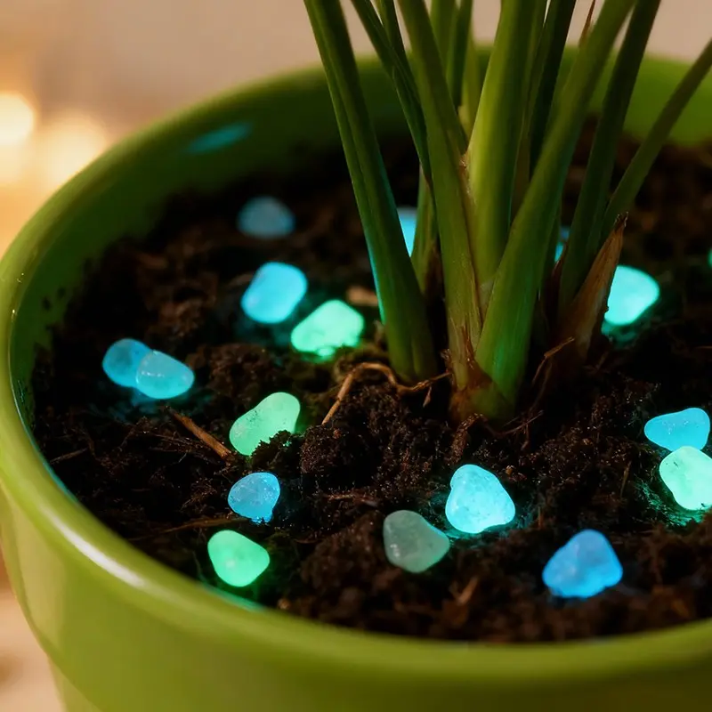 200pcs Colourful Luminous Stones, Luminous Pebbles for Aquarium, Fluorescent Pebbles for Garden, Outdoor Fish Tank Decor