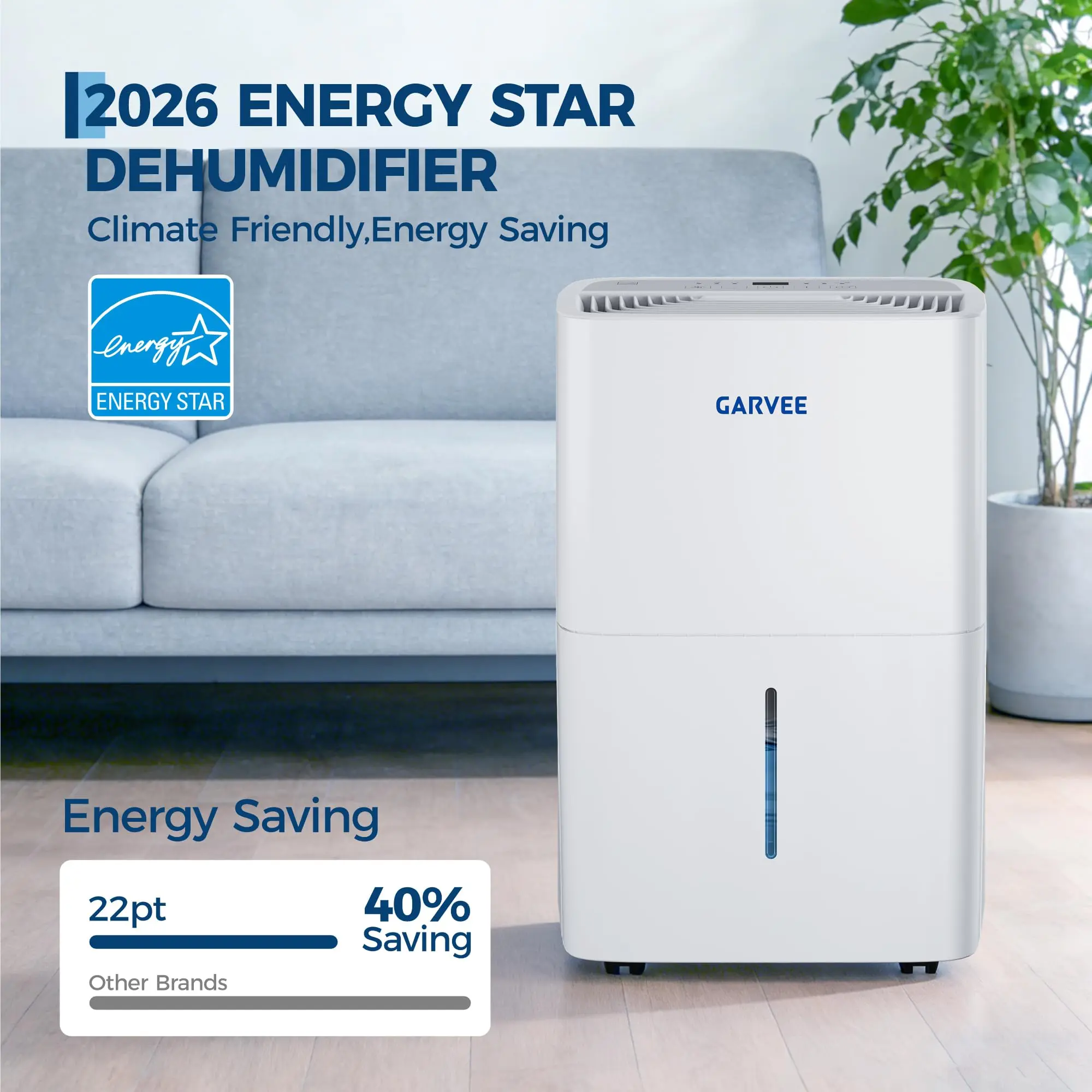 35-Pint Dehumidifier for Large Home 4500sqft, 1.45Gal Water Tank, Reusable Air Filter, Quiet 50dB Dehumidifier with Auto Shut-Off