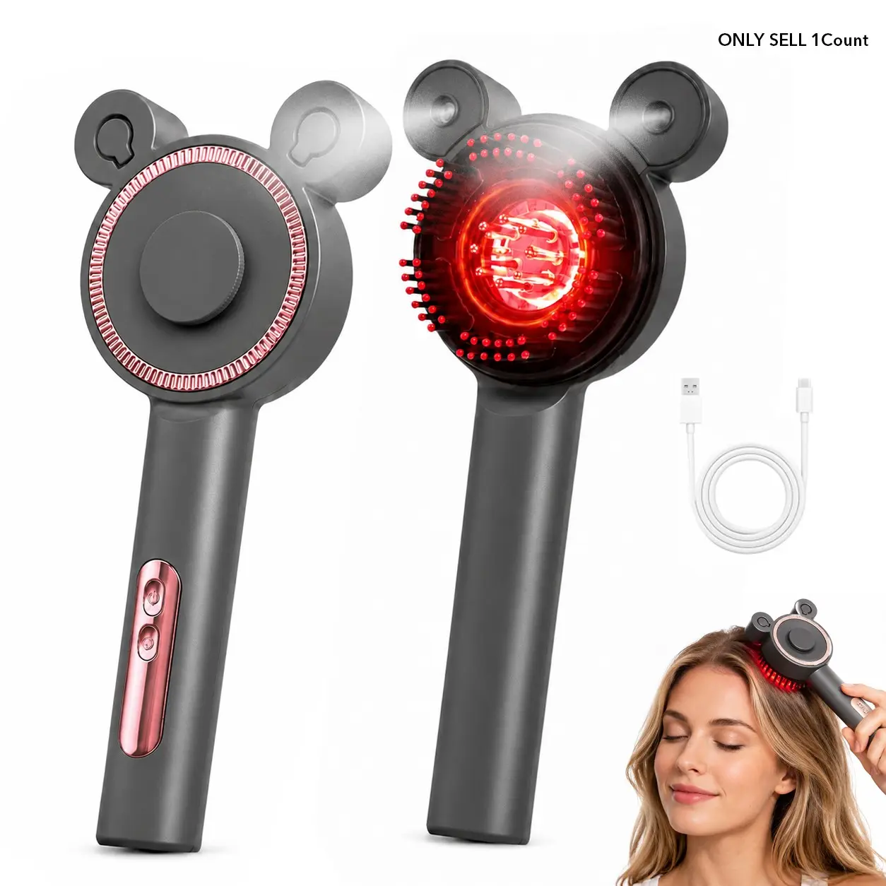 Electric Scalp Massager, 3-in-1 Hair Oil Applicator with Mist, Cordless Scalp Scrubber, Scalp Scratcher, Portable Head Massager Scalp Brush, Beauty Massagers for Home & Travel, Ideal Gift for Women Men