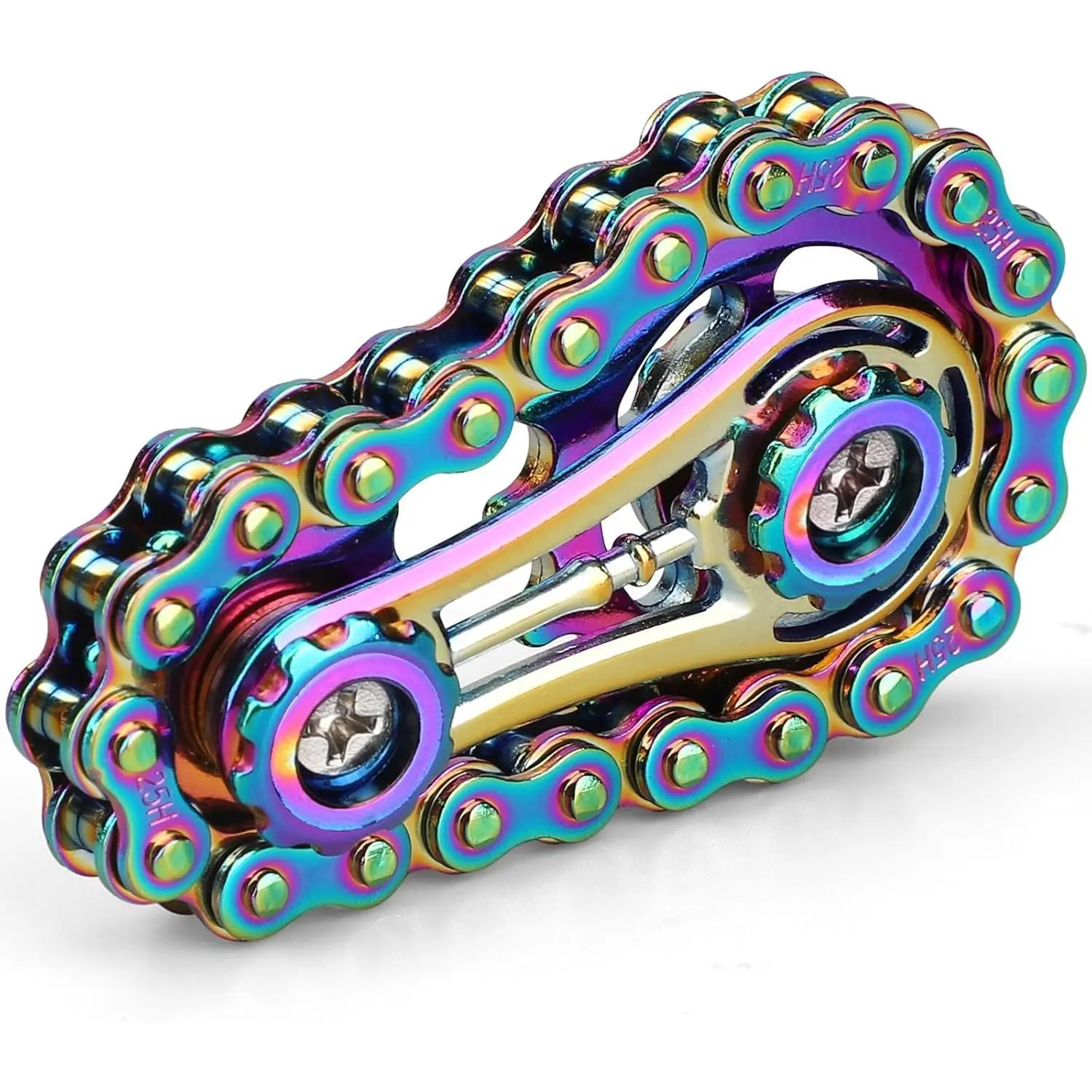 Cool Sprockets Hand Roller Fidget Chain Toys, Metal Fidget Spinner, Sensory Bike Chain Gears, EDC Novelty Anti Anxiety Hand Finger Spinner Kinetic Desk Office Birthday Gift for Boys Men Boyfriend