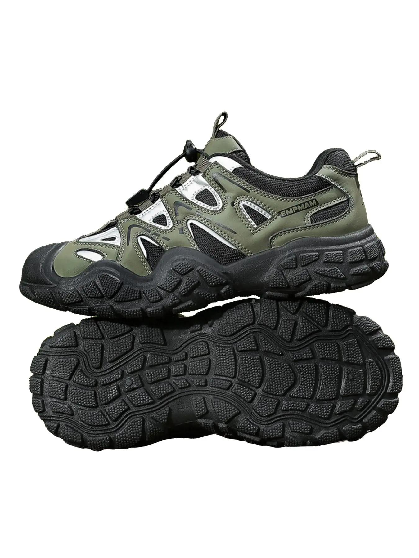 Vintage Patchwork Sporty Hiking Shoes, PU Leather Rubber Sole, Comfortable Lightweight Design, Ideal for Trekking & Exploring