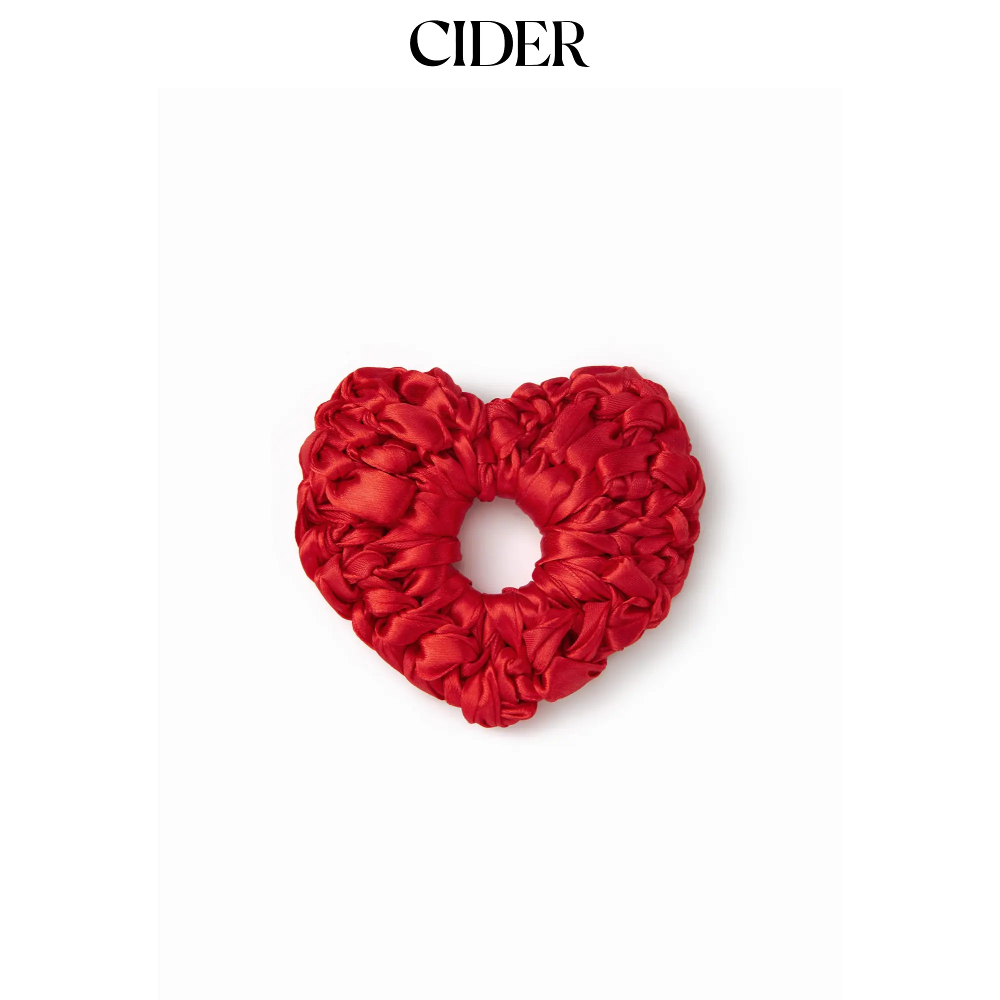 Cider Sweet Heart Shaped Scrunchie Solid Color Elastic Hair Tie