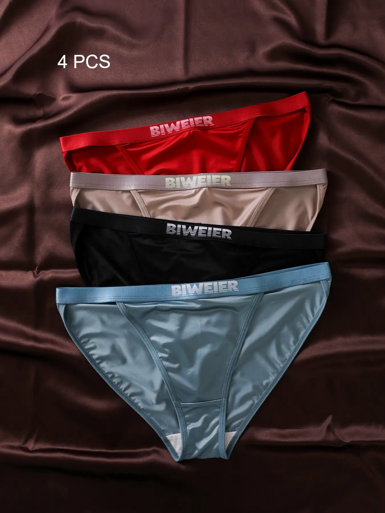 Biweier Women's Satin High-Slit Triangle Panties, Comfortable Seamless, Breathable Thin, Fashionable Sexy Underwear, Ideal Gift for Women