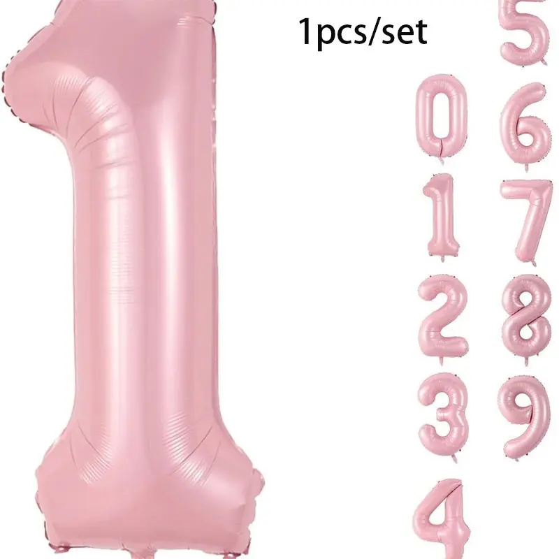 32 Inch Macaron Number Balloon Set, Balloon Decorations Kit, Foil Balloons, Includes Balloon Film and Straw, Perfect for Birthday Party Decorations, Birthday Parties, Graduations, Anniversaries, Room Decorations, Prop