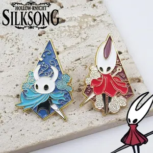 Game Hollow Knight Silksong Hornet Cosplay Brooch Cartoon Metal Enamel Badge Backpack Pins Jewelry Accessories