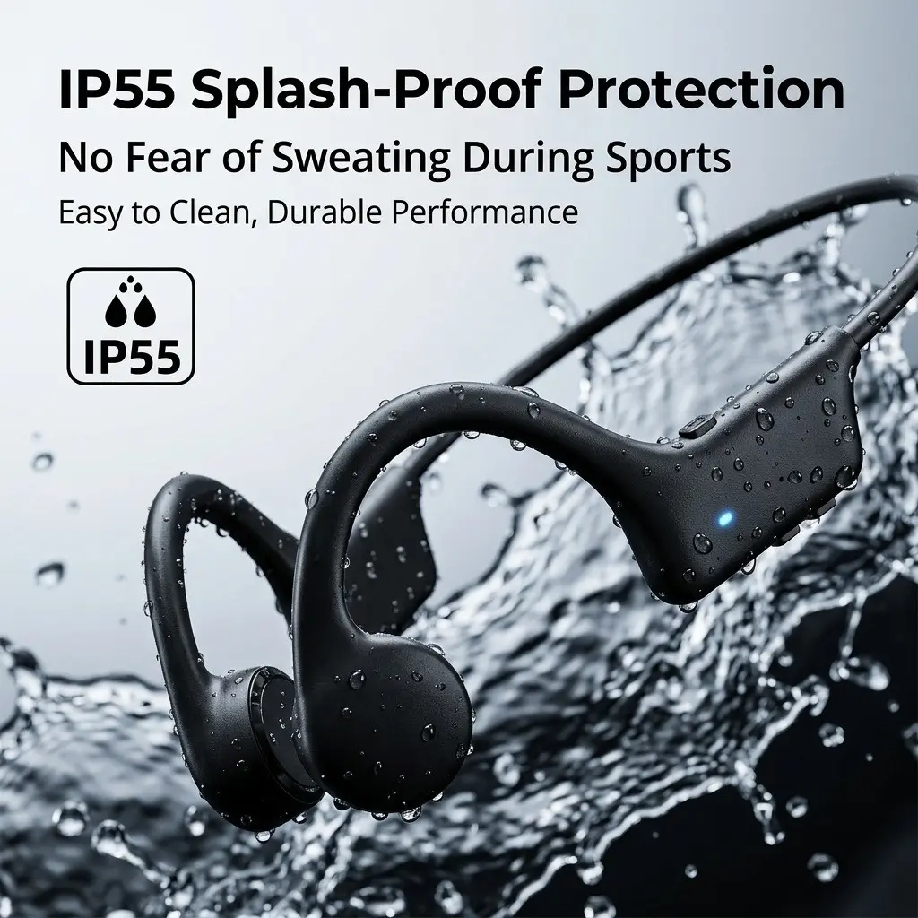 Open Ear Bone Conduction Headphones, Lightweight Sport Style Headset, 16mm Driver, 18h Battery Life, Running, Cycling, Daily Commute, Fitness Cycling Headphones