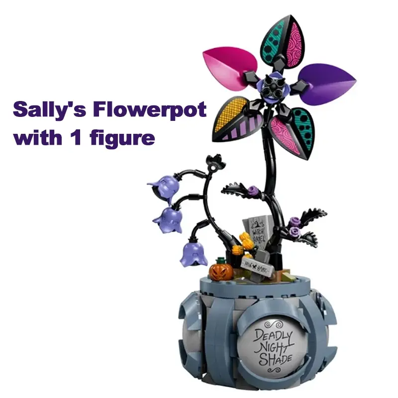 346 PCS Sally's Flowerpot Building Blocks, Flower Bouquet Assembly, Eternal Flower Models, DIY Plant Home Desktop Decorations, Halloween Witch Magic Flower Toys, Boy and Girl Adult Gifts
