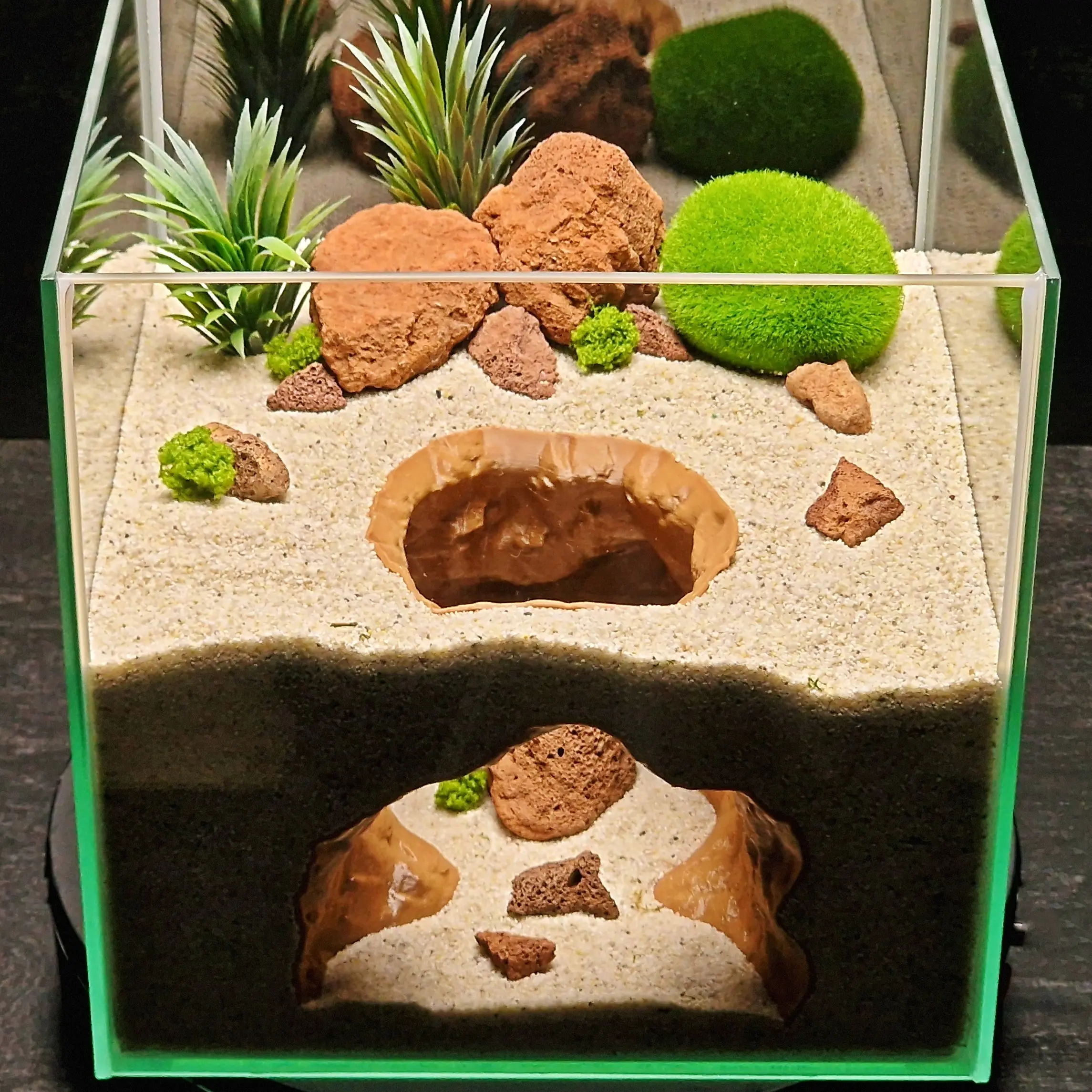 Large Entrance Rock Shape Fish Shrimp Cave with Big Observation Hole, Crawling Amphibian Hideout, Deep Shelter Home for Aquatic Life, Aquarium Supplies