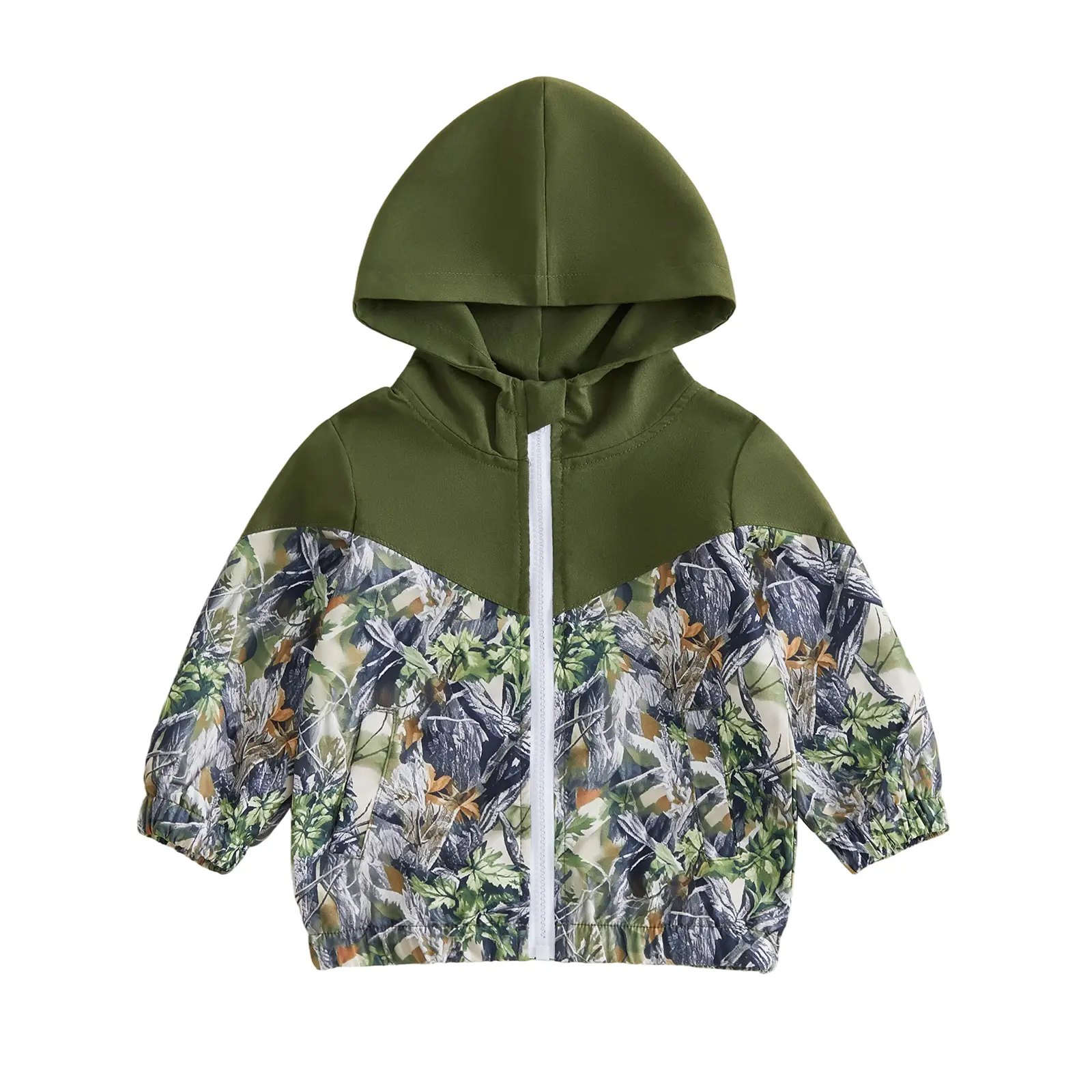 Babamoon Kids Toddler Baby Boys Fall Jacket Casual Dead Tree Leaves Print Zip Up Hooded Long Sleeve Coat Outwear Wild Hunting Clothes, Polyester, 18-24 Months, 12-18M, 2 - 3 Years