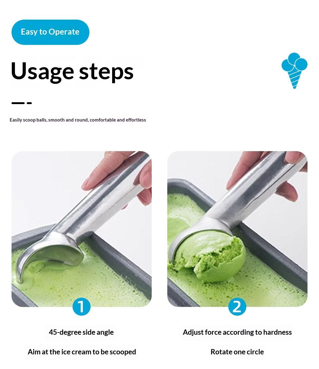 Heavy Duty Aluminum Ice Cream Scoop, Professional Self-Fusing Ball Maker, Ergonomic Ice Cream Digger for Commercial Use # GLOBAL PIC