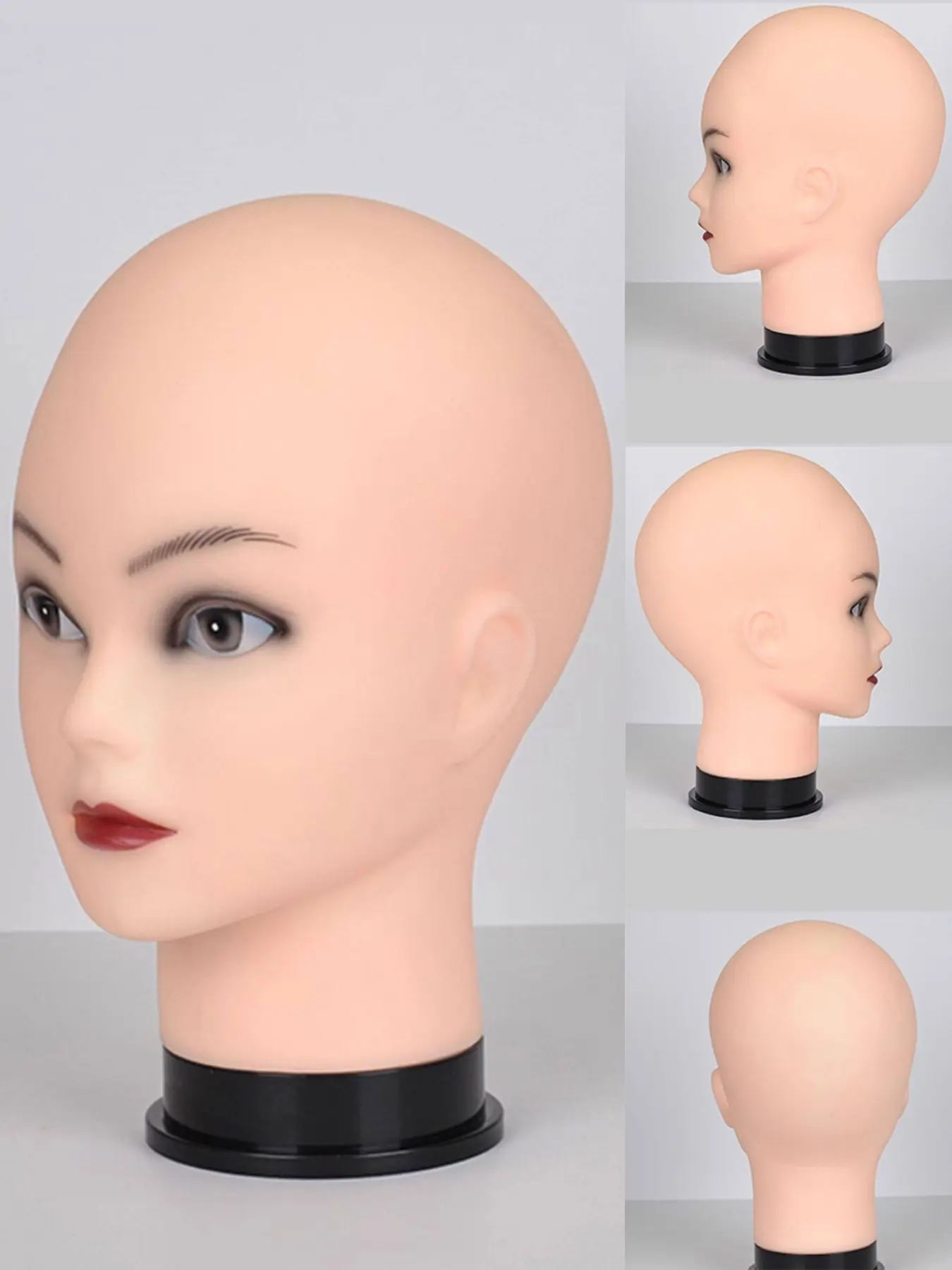 Bald Mannequin Head for Cosmetology Training, Female Professional Mannequin for Wig Making and Display