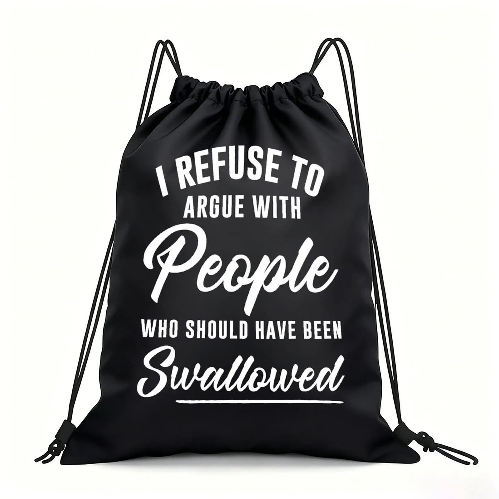 Portable Drawstring Sack Bag with Custom Graphic Print, Waterproof Polyester String Backpack for Gym Workout Swimming Hiking