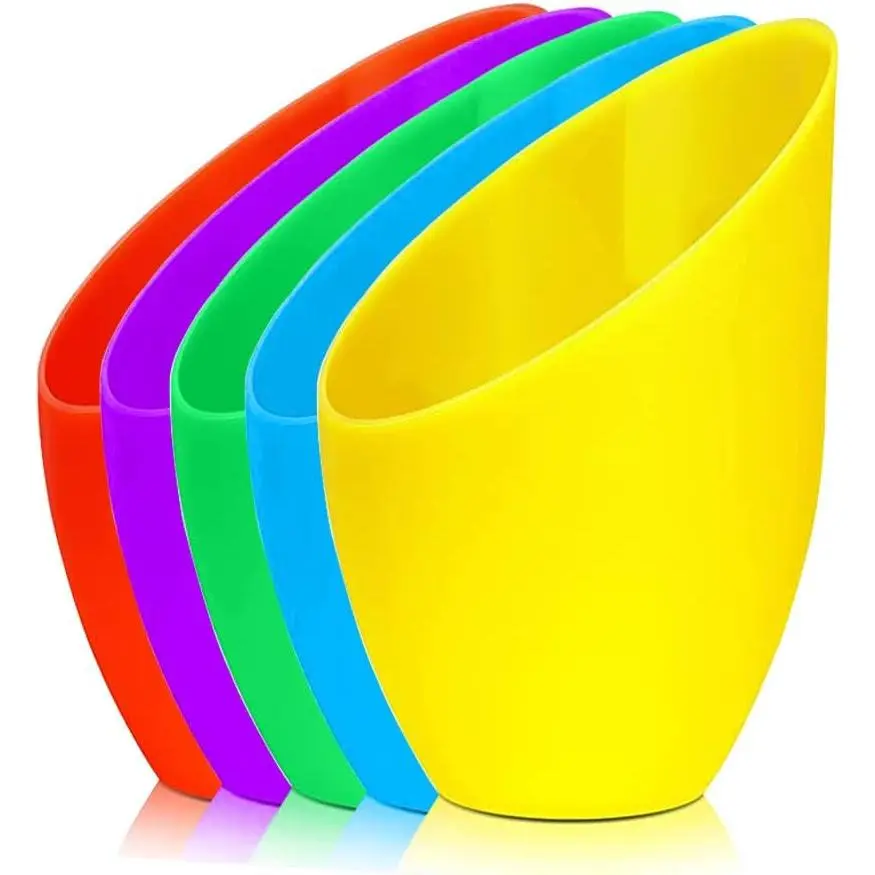 5 Pack Plastic Lampshade, 5.7 inch High, 4.1 inch Diameter, 1.65 inch Fitter, Replacement Plastic Lamp Shade for LED Floor Lamp 5colors