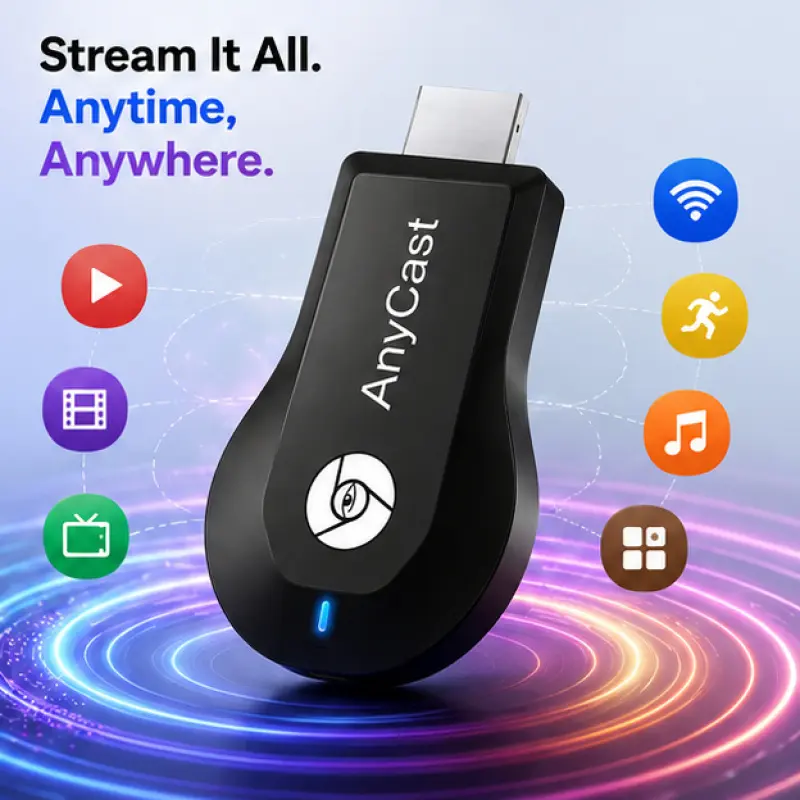Wireless HDMI Screen Mirroring Adapter, Cast Phone Tablet Laptop to TV Projector, Miracast Display Receiver, 2.4G WiFi Plug & Play, Electronic Gadgets