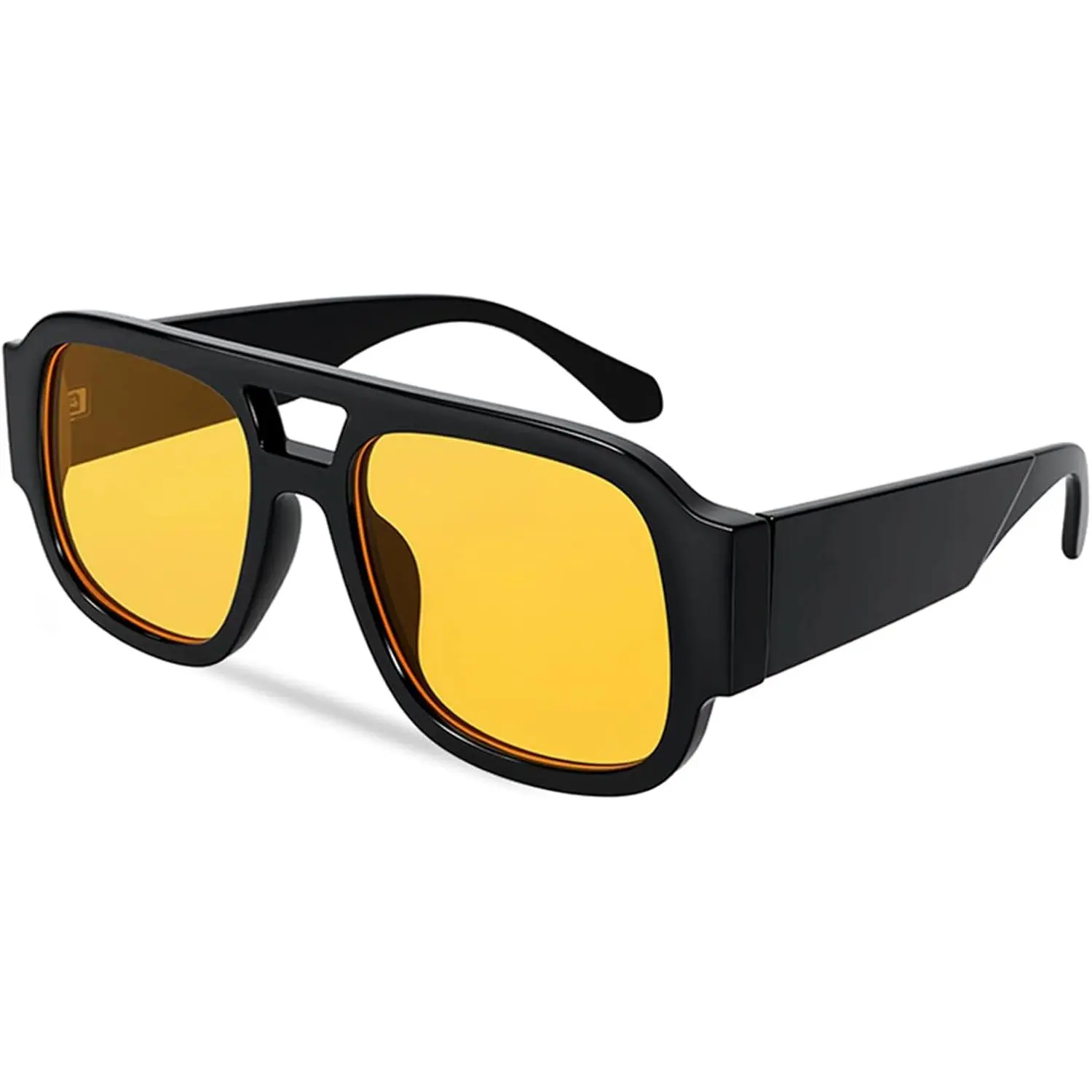 Square Aviator Sunglasses for Women Men Retro 70s Glasses Chunky Sun Shades Cute