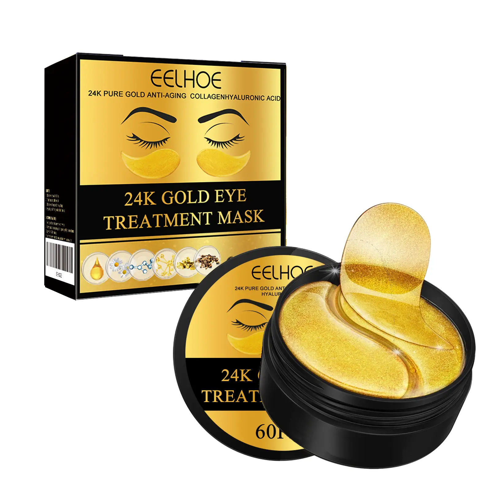 Hydrating Collagen Under Eye Patches Infused with Hyaluronic Acid, Gentle Daily Eye Mask Cosmetic, Creates Smooth Plump Under-Eye Surface, Softens Dull-Toned Skin for Radiant Bright Complexion, Lightweight Moisturizing Eye Care