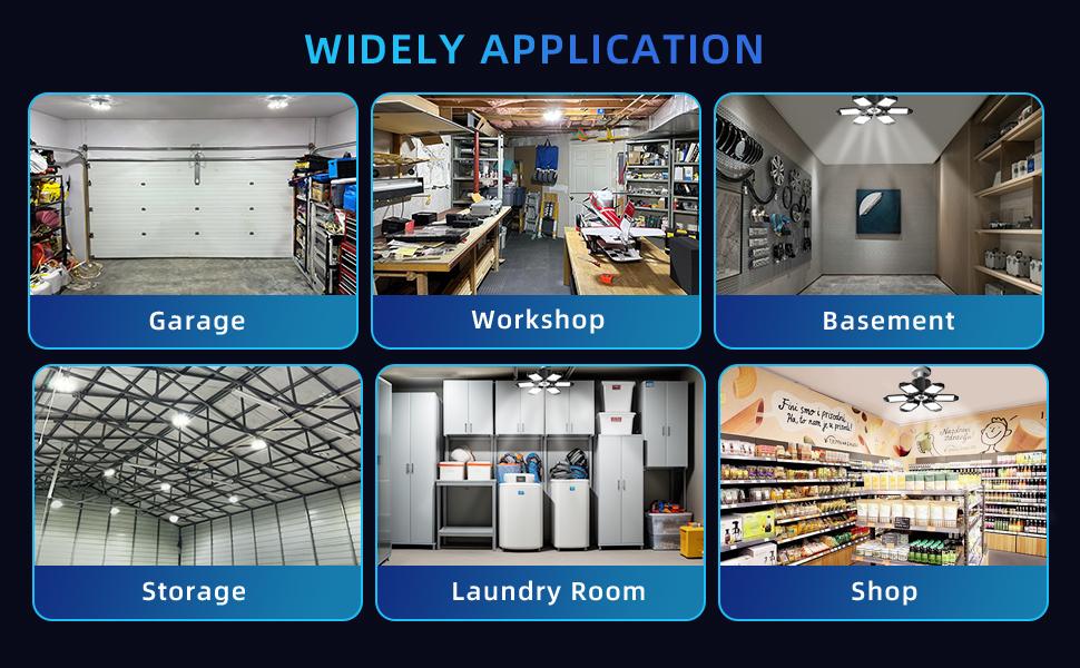 LED Garage Lights, Deformable Best Garage Light Ceiling LED Shop Lights, 150W E26/E27 LED Light Garage Lighting with 6 Adjustable Panels Garage Bulb for Basement, Attic 1/2/4 PACK LED Garage Lights, Deformable Best Garage Light Ceiling LED Shop Lights, 150W E26/E27 LED Light Garage Lighting with 6 Adjustable Panels Garage Bulb for Basement, Attic 1/2/4 PACK
