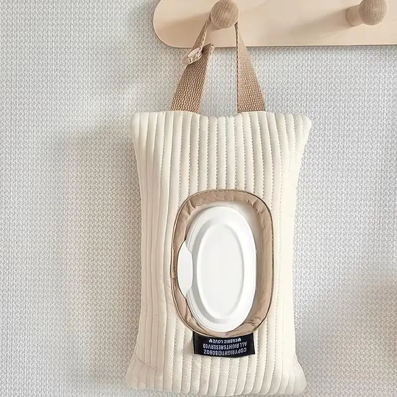 Simple Car Home Paper Towel Storage Bag, Cute Wet Wipe Holder for Baby Stroller, Convenient Portable Practical Pull-Down Handheld Organizer