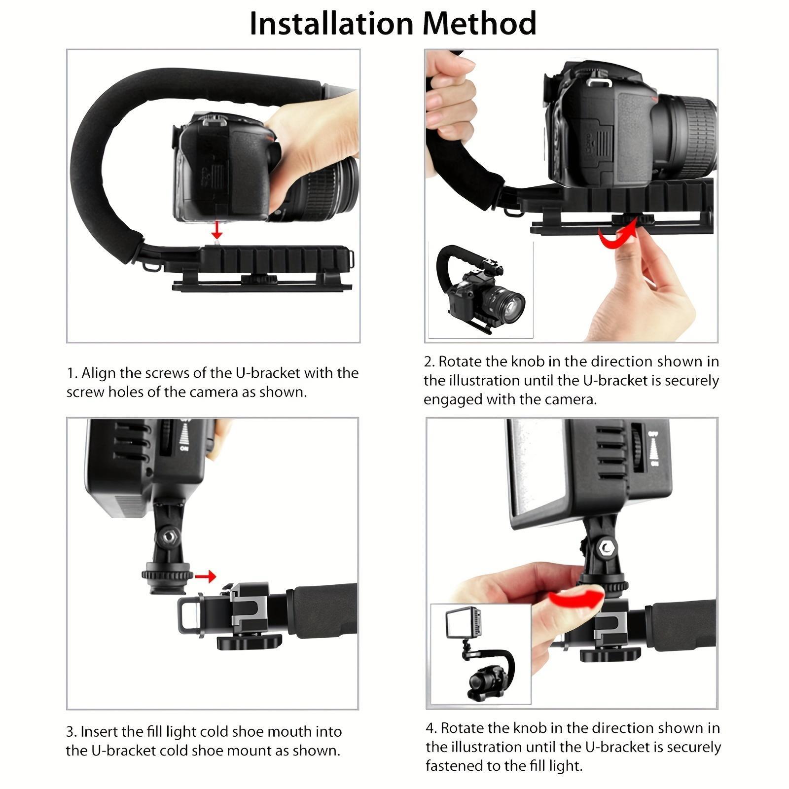 U/C Shape Portable Handheld DV Bracket Stabilizer, Multifunction Adjustable Smart Phone Video Rig for Camera Action & Camcorder, Gimbal, Vlogging, Video Recording Equipment