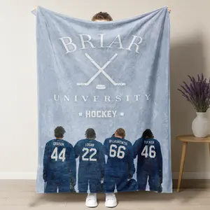Off Campus Season 1 Briar University Hockey Flannel Blanket,"College Romance Series" Inspired Soft Throw,Hockey Team Jersey Flannel Blanket for Youth Campus Romance Drama Fans
