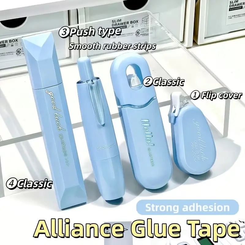 4-Pack High Adhesive Double-Sided Tape, Strong Point Stick Glue for Scrapbooks, Office Art, Gift Wrapping, Album Filling