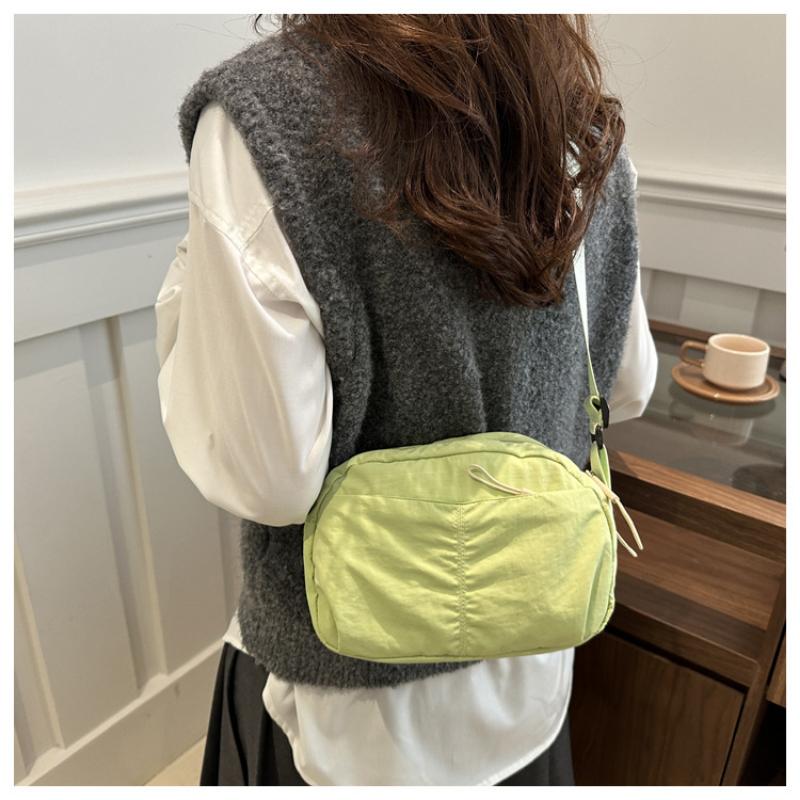 Simple Literary Small Square Bag Solid Color Casual Japanese Style Personality Single Shoulder Crossbody For Women