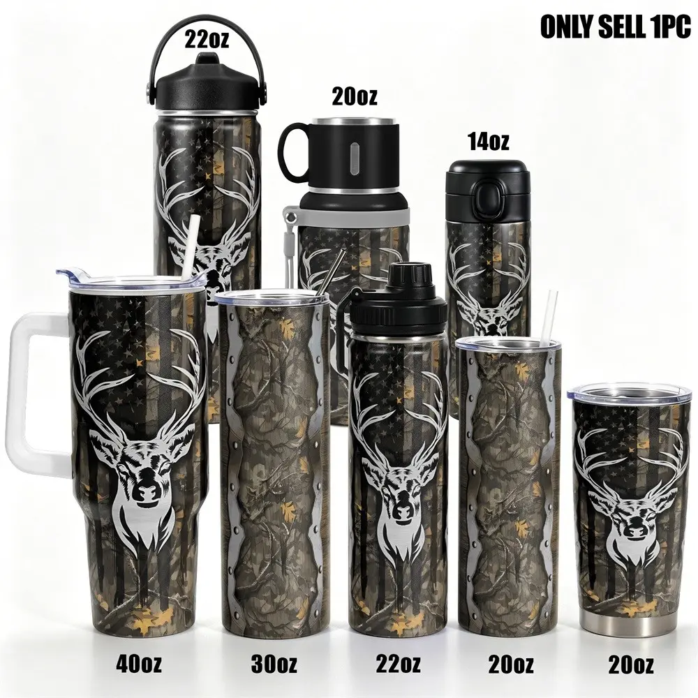 1pc, Gifts for Deer Lover 40oz Vacuum Insulated Tumbler, Deer Funny Print, Insulated and Durable, Gift for Any Occasion, Birthdays, Holidays for Family, Friends, Insulated Travel Drinkware, Insulated Flask, Insulated Water Cup