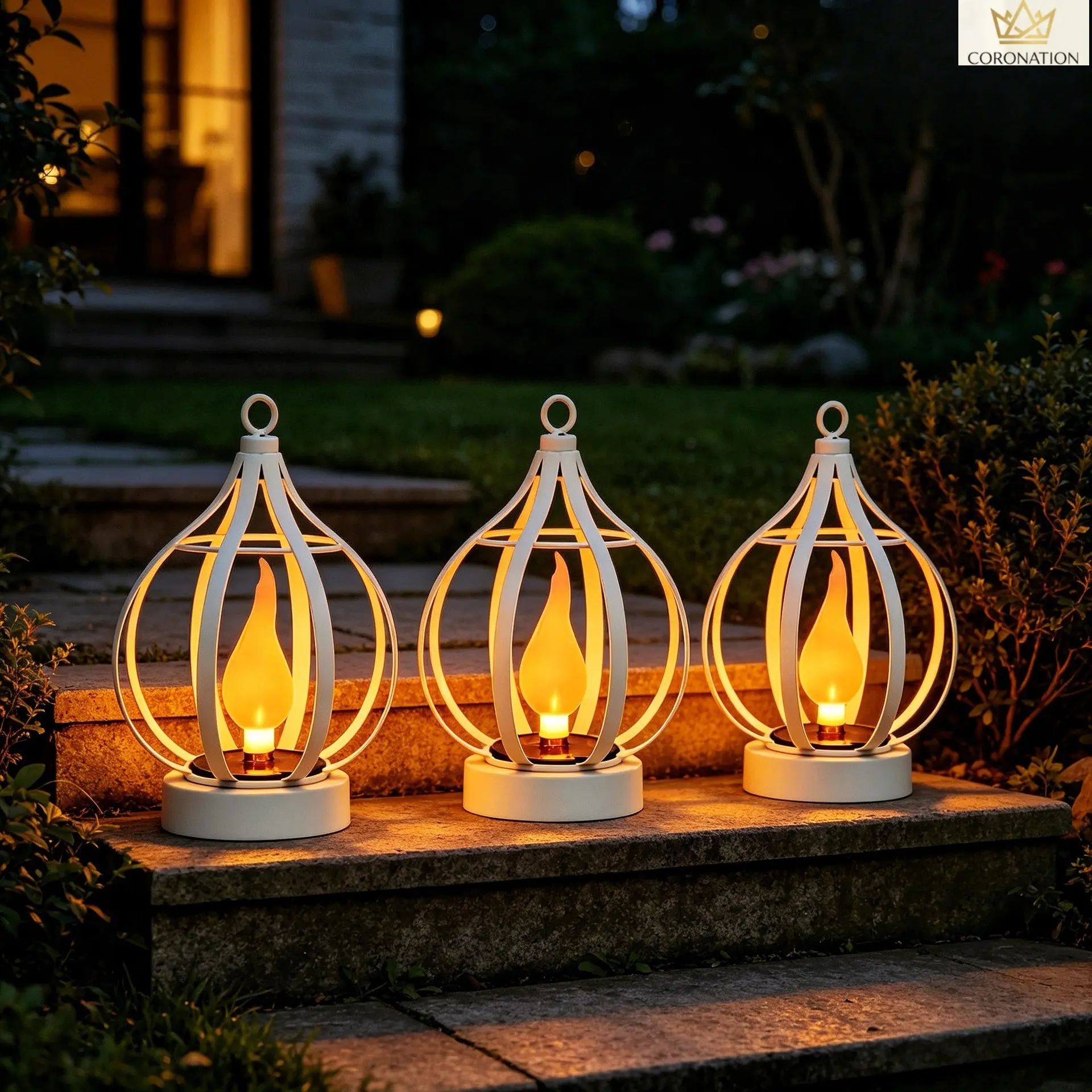 Solar Flame Lights with Metal Frame, Aesthetic Torches with Flickering Fire Effect & Ambient Glow, Waterproof Outdoor Decor for Garden & Patio, Solar Outdoor Lights, Aesthetic Look, Flicker Effect