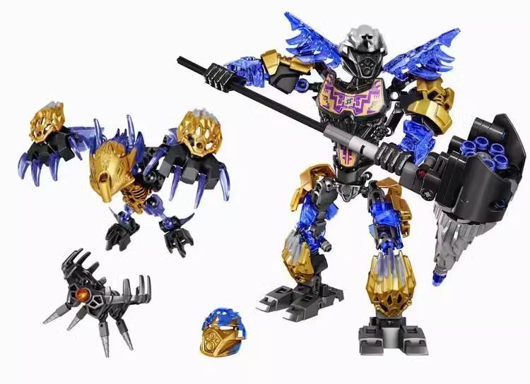 Bionicle Series Golden Mask Master Skull Warrior Building Blocks Hero Factory Fit Robot Bricks Toys For Boys Kids Christmas Gift