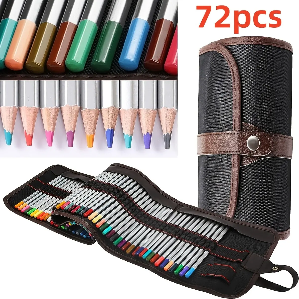 Professional 72-Color Colored Pencil Set, Soft Core for Sketching, Shading, Coloring, Layering, Blending, Ideal for Artists