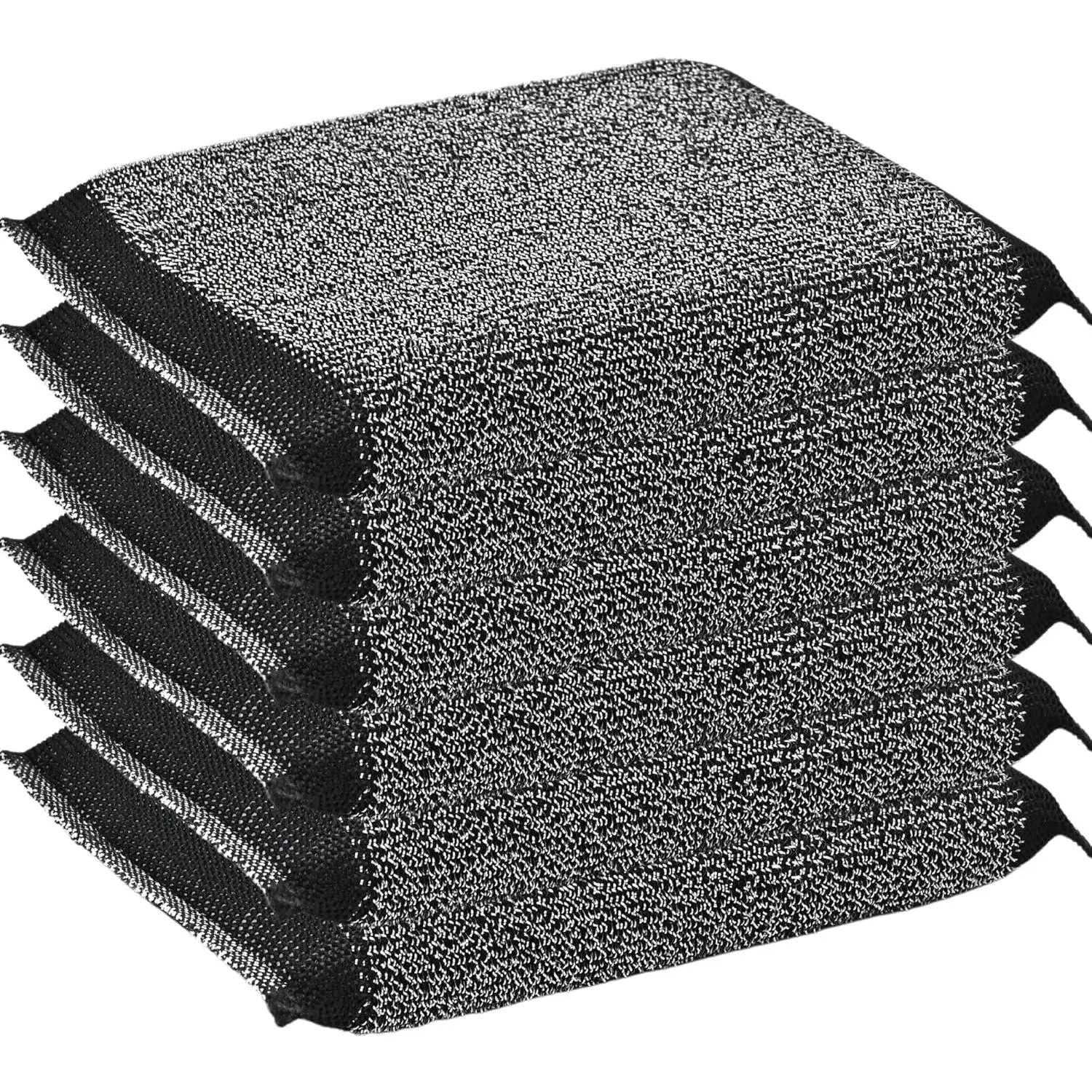 Steel Wool Scrub Sponges Kitchen, Reusable Dish Scrubber Sponge, for Pots, Pans, Gentle and Scratch Free - 6 Pack Black