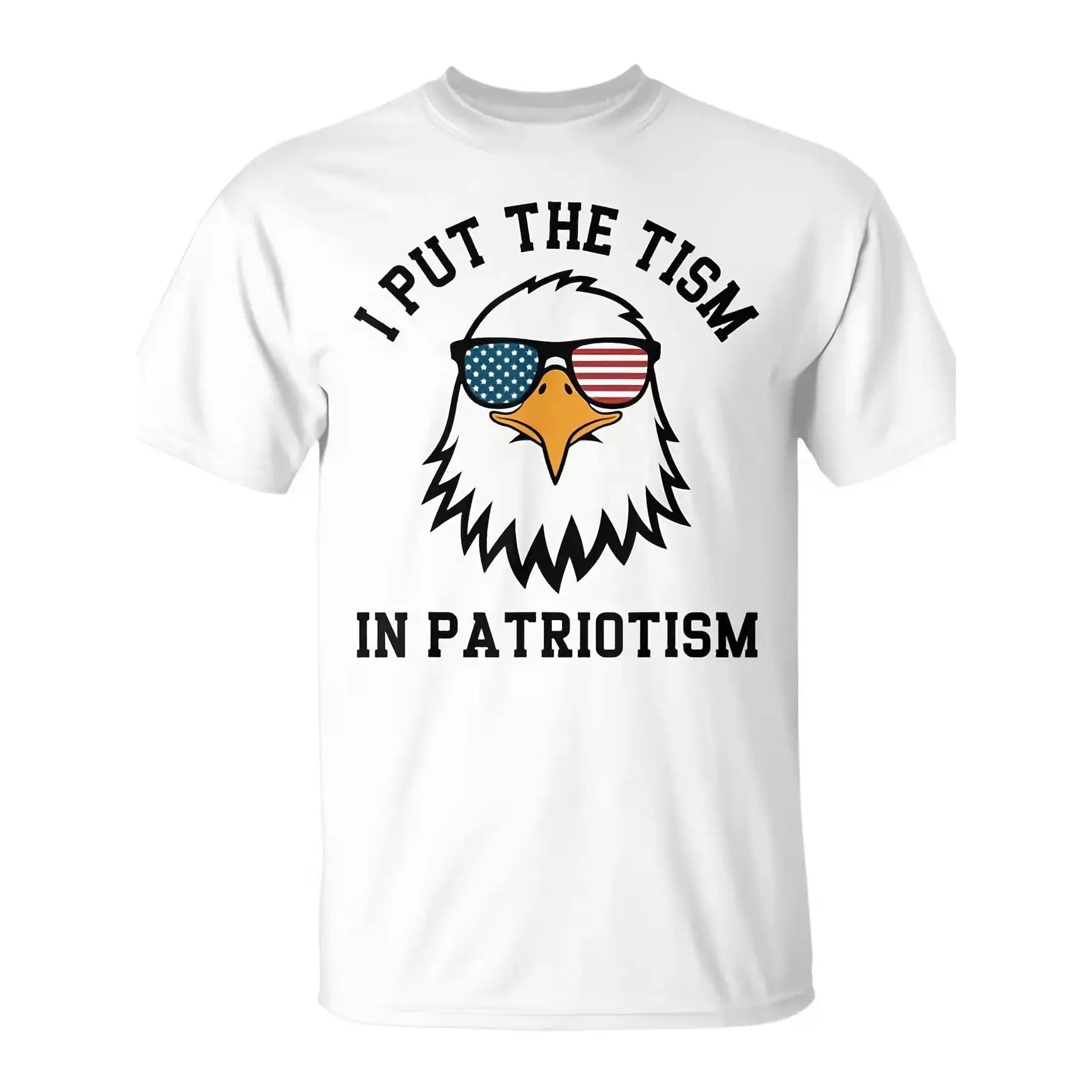 Put The Tism In Patriotism Athletic Eagle T-Shirt Unisex for Daily Wear 2026Funny Christmas Novelty Men's T-Shirt Summer Trendy Streetwear Fashion Top Quality Comfortable Casual Printed T-shirt Pure Cotton