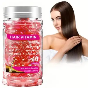 Hair Capsules with Argan Avocado Moroccan Oil, Rich in Vitamin a C E Pro B5, for Damaged Frizzy Hair, No Rinse Hair Serum